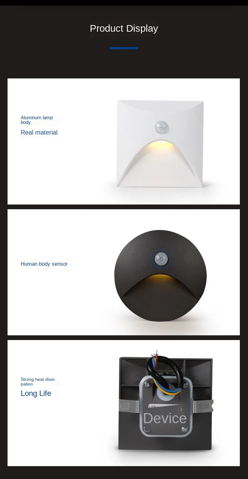 Outdoor Light IP65 Embedded Wall Light 3W LED Indoor Recessed Stair Lighting  Balcony Porch Aisle Courtyard Indoor Wall Light
