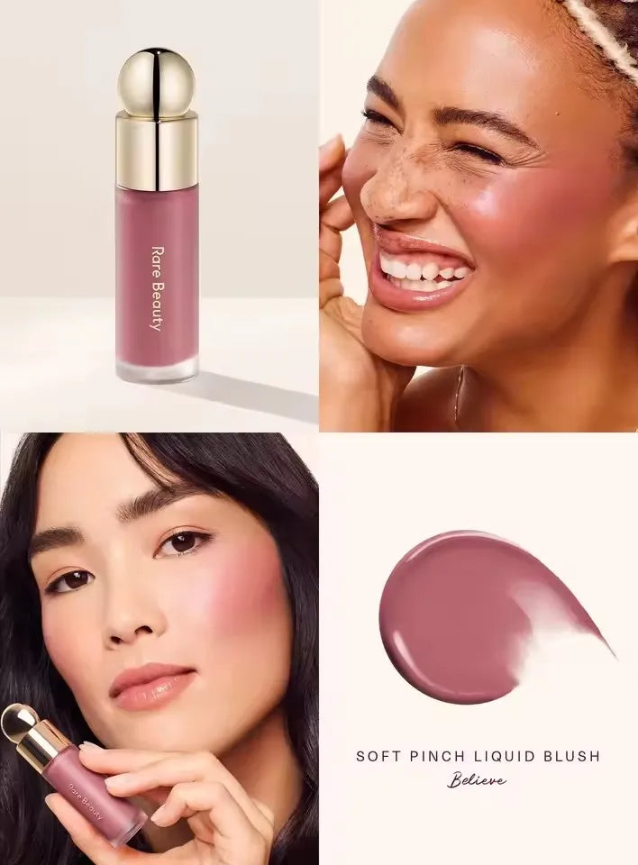 Rare Beauty Creamy Powder Blush Soft Focus Luminous Glow Buildable Pigment Lightweight Long Lasting Non-Fading Rosy Cheek Makeup