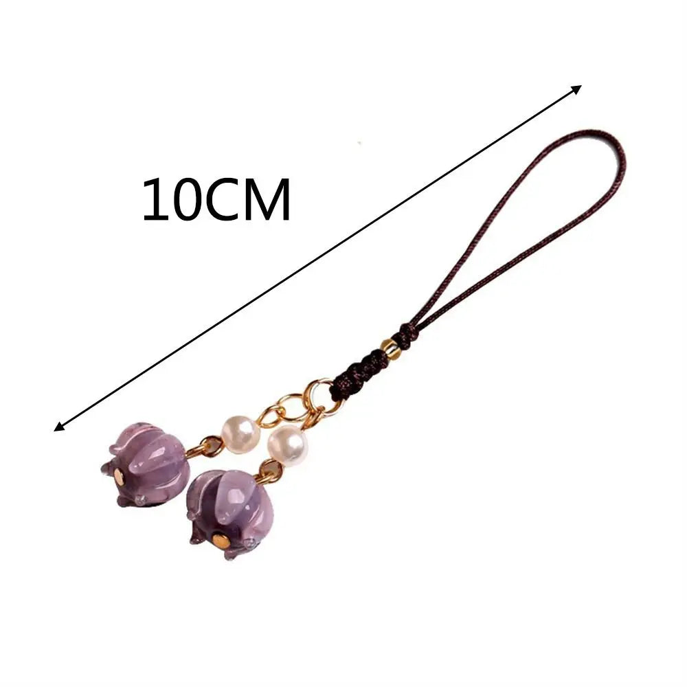 Strap Phone Accessories Jewelry Accessories Mobile Phone Keychain Anti-lost Lanyard Phone Strap Orchid Flower Phone Chains
