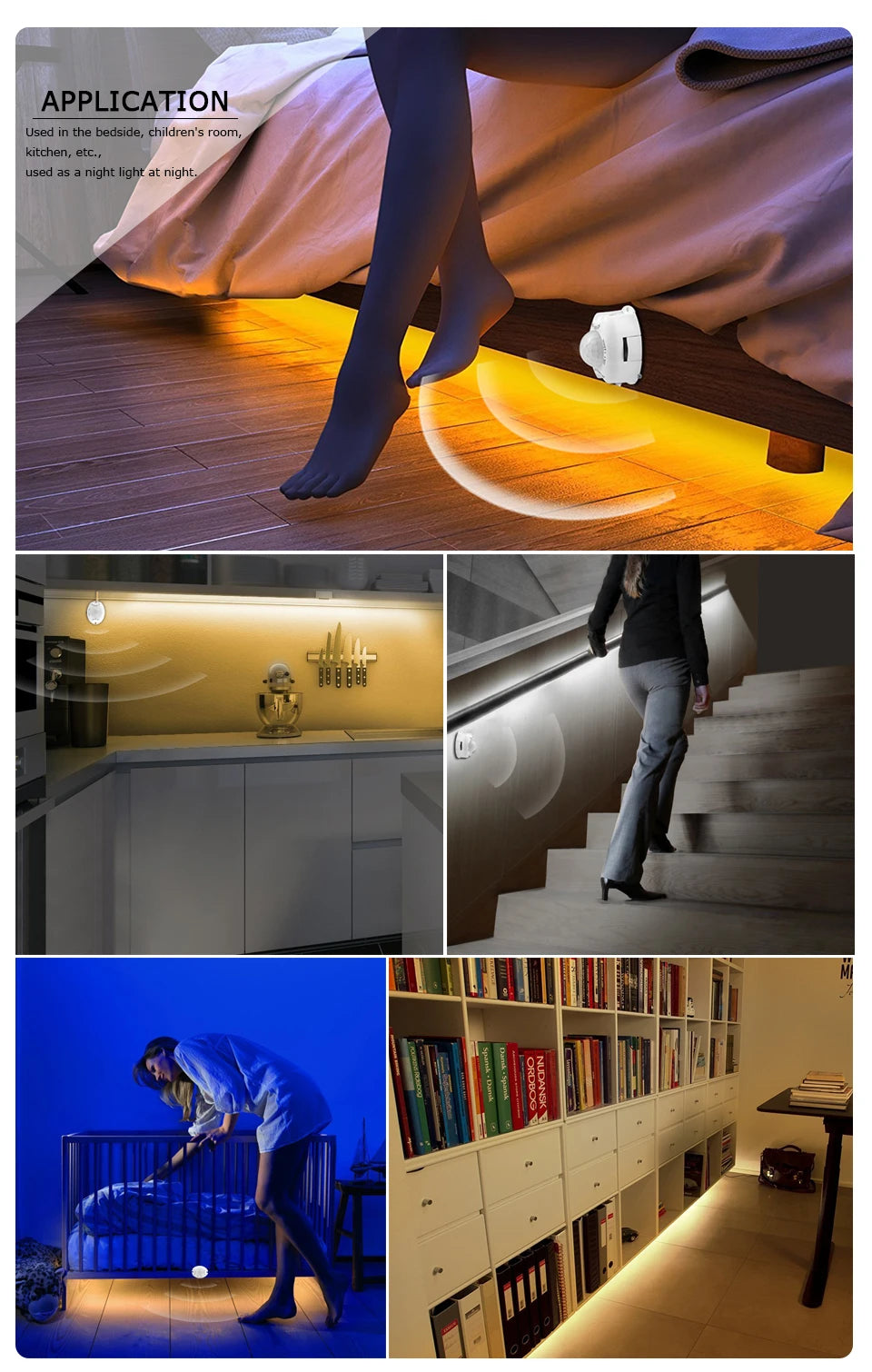 12V Bathroom Mirror Light PIR Motion Sensor LED Strip Light 2835 60led/M Waterproof Smart Night Lamp for Bedroom Bathroom Stair