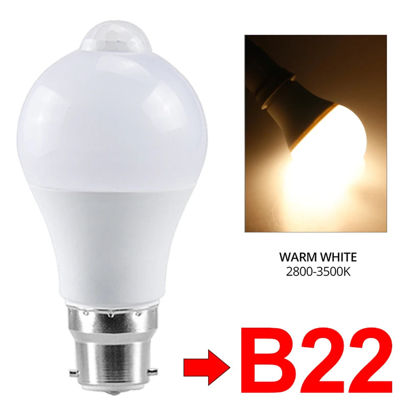 Motion Sensor Night Light Bulbs E27 B22 Motion Activated Dusk to Dawn Security Bulb Night Lamp for Garage Porch Stairs Hallway