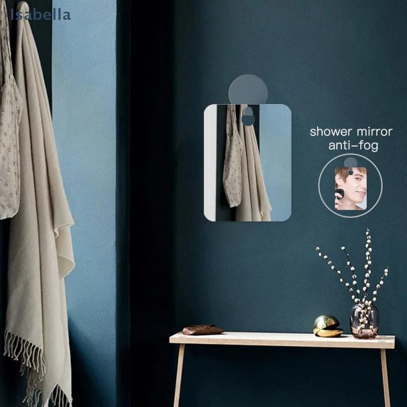 ♥Shaving Mirror for Bathroom - Portable Rectangular Mirror with Hanging Hole, Acrylic Anti Fog Mirror for Shaving & Grooming