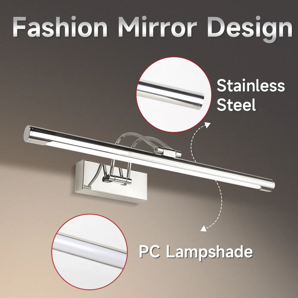 LED Mirror Light vanity Lamp 110-220V 3 Colors Wall Light Mural Spotlights Suitable For Dressing Table