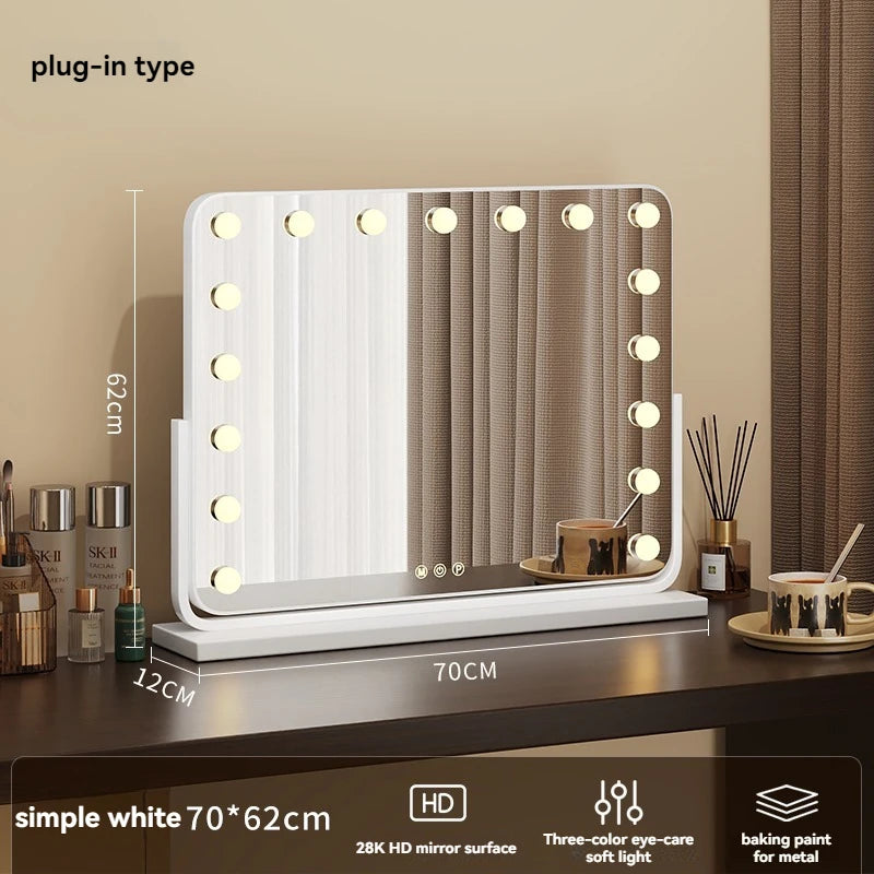 Lighted Vanity Mirror, LED Makeup Mirror with Lights, Hollywood Mirror for Tabletop Dressing