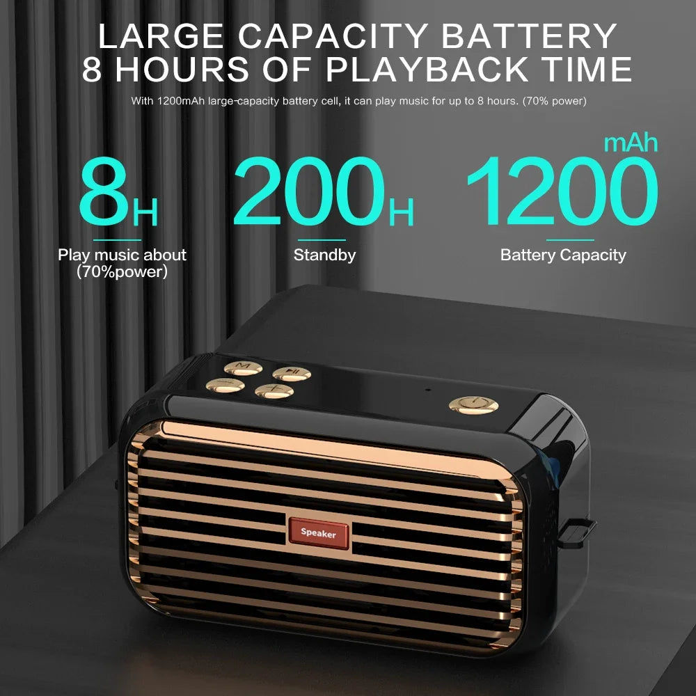 Wireless Bluetooth Speaker with Stereo Sound Extended Bass TWS Bluetooth 5 0 TF Card USB AUX Audio Input