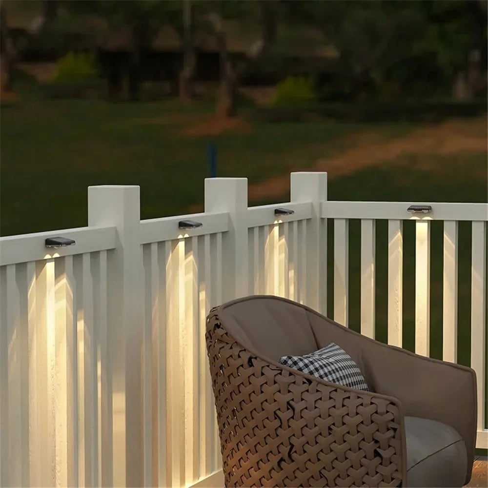 1-4Pcs Solar Fence Lights Solar Powered LED Deck Light Color Changing Waterproof Outdoor Illumination for Fence Posts Balcony