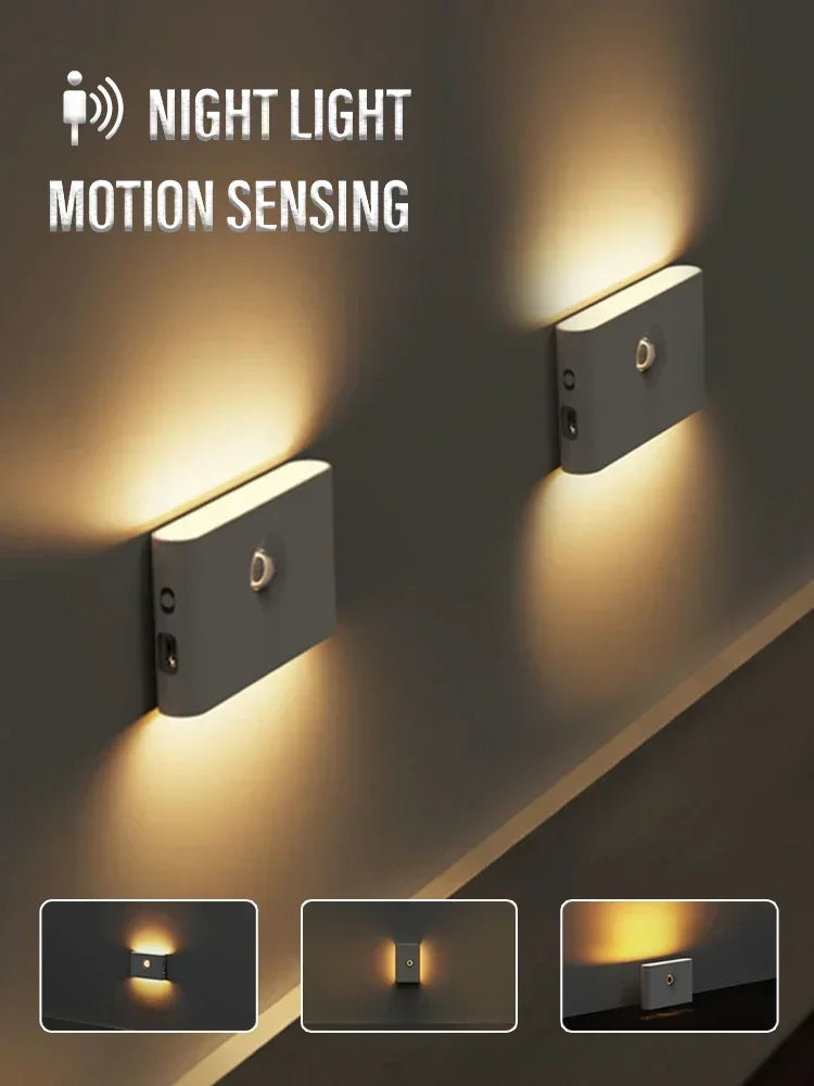 Motion Sensor Smart Led Night Light, Square Lens Eye Protection Bedside Lamp,for Wardrobe,Living Room,Bedroom,Staircase,Camping