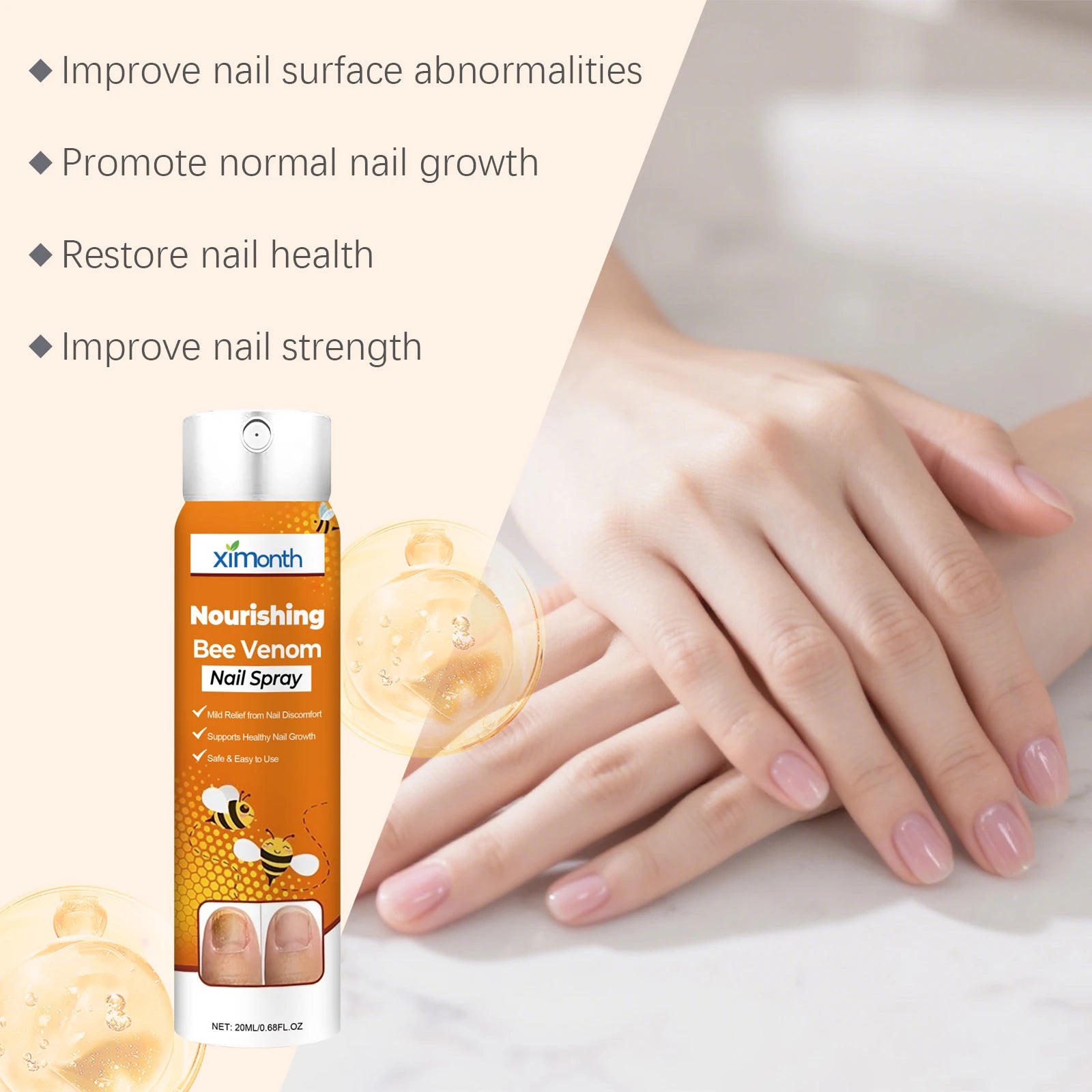 Nail Nourishing SprayGentle care for hands and feet, strengthens and fortifies nail surfaces, moisturizes and softens cuticles.