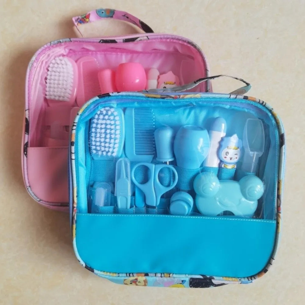 13Pcs/Set Multi-functional Baby Care Kit Nasal Aspirator Nail Clipper Newborn Care Essentials Comb Hair Wash Brush