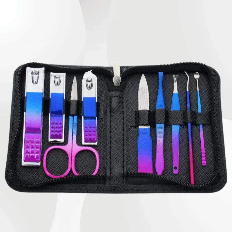 6/9 Pcs Set Professional Piece Nail Care Kit Stainless Steel Manicure & Pedicure Set Nail Clipper Set with Travel Case