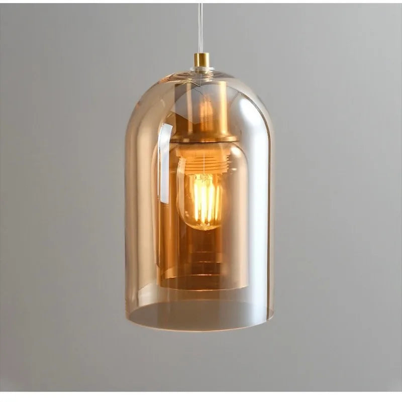 Nordic Modern Glass Ceiling Lamp Bedroom Bedside Restaurant Kitchen Bar Island  Hanging Led Chandelier Lights Indoor Lighting