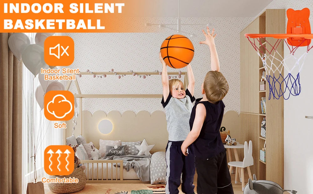 Indoor Silent Basketball with Non Slip Train Mat Foam Basketball Quiet Dribbling Indoor Training for Children No Noises At Home