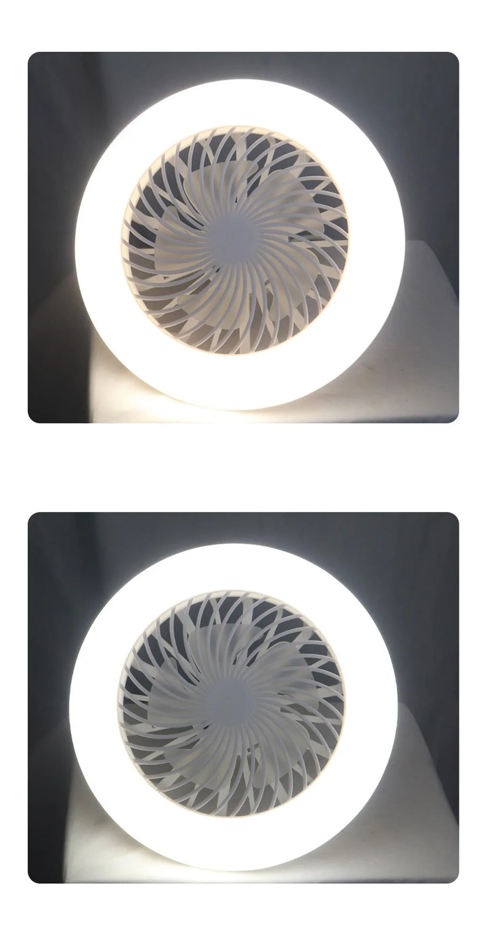 Smart 3-in-1 led Ceiling Fan Light with Remote Control 3-speed E27 AC85-265v for Bedroom Living Room Fan Lighting Tricolor white