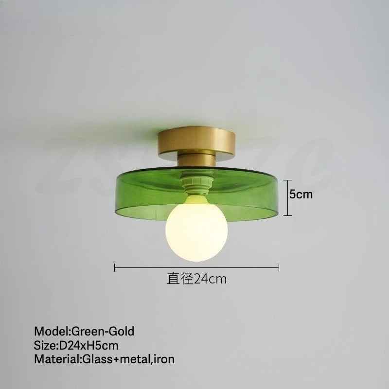 Vintage Glass LED Ceiling Light Indoor Aisle Corridor Hallway Lighting for Living Room Dining Room Bedroom Modern Ceiling Lamps