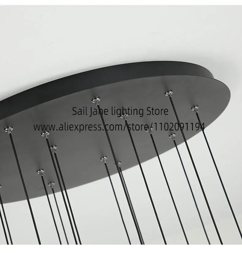 LED Attic Chandelier Villa Indoor Lighting Ceiling Pendant Modern Living Room Decorative Lamp Nordic Glossy Staircase Chandelier