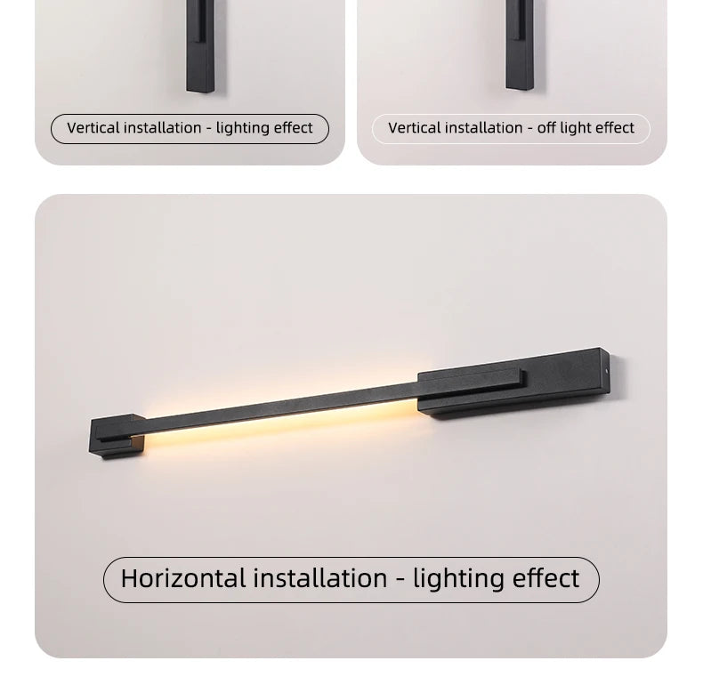 Smart Dimmable Outdoor Wall Light Black Modern LED Lamp IP65 Waterproof via APP Control for Garden Home