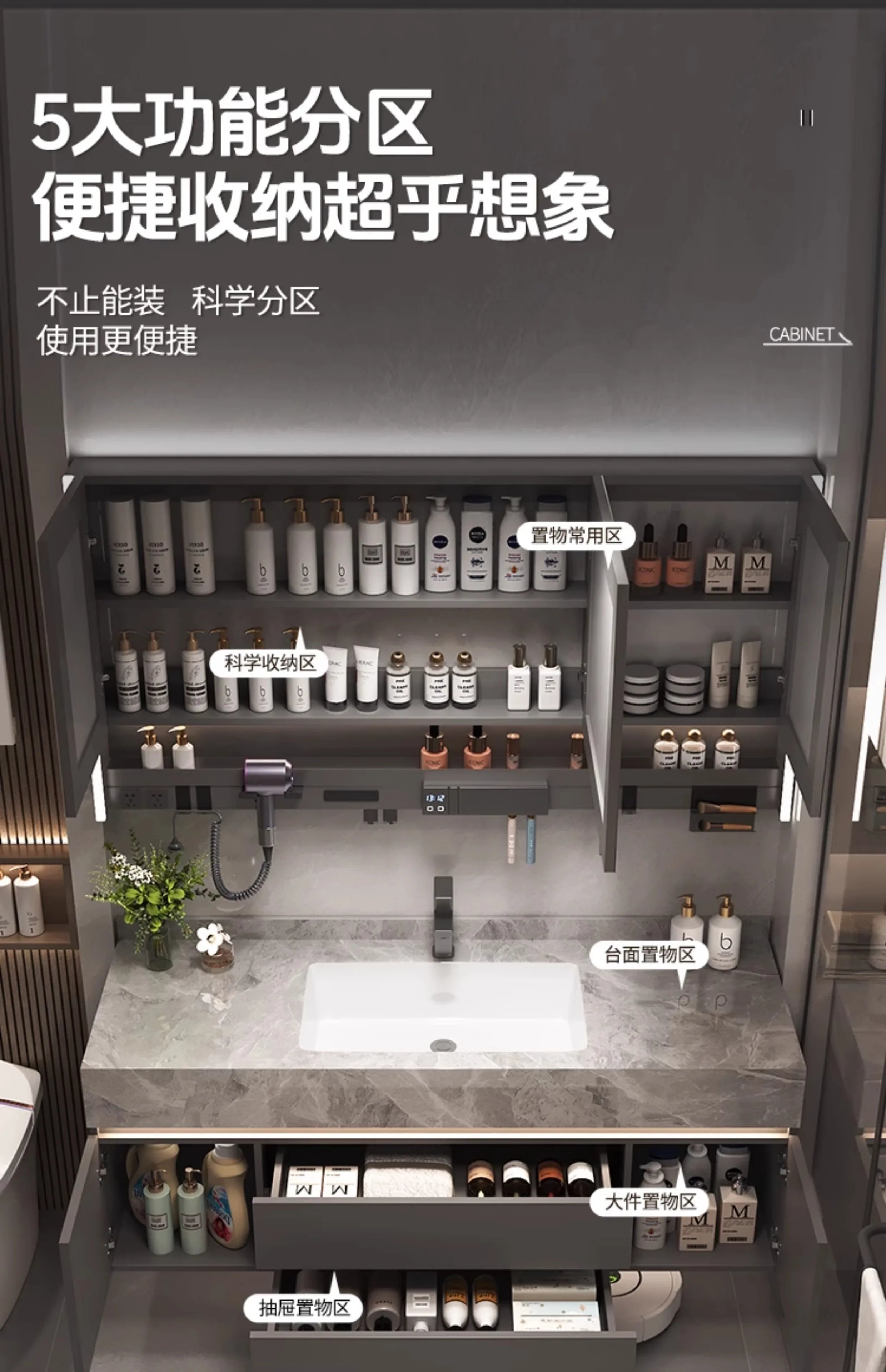 Simple Luxury Bathroom Cabinets Washbasin Vintage Toilet Drawer Bathroom Cabinets Storage Mirrors Mobili Per La Casa Furniture