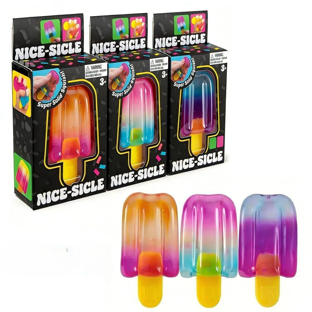 Needoh Nice Cream Cone Colorful Ice Cream Shaped Sensory Stress Reliever Fidget Tool for Anxiety & Focus for Adults & Kids##