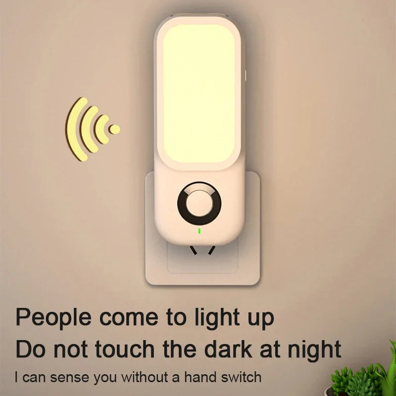 LED Motion Sensor Night Light Wireless Charging Flashlight for Bedroom Corridor Porch Bathroom Hallway Dusk to Dawn Wall Mount