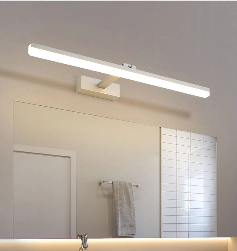Modern Mirror Vanity Lamp Bathroom Wall Light 40cm/50cm/60cm/70cm/80cm/90cm LED Cloakroom Mirror Lights Gold Silver Black 220V