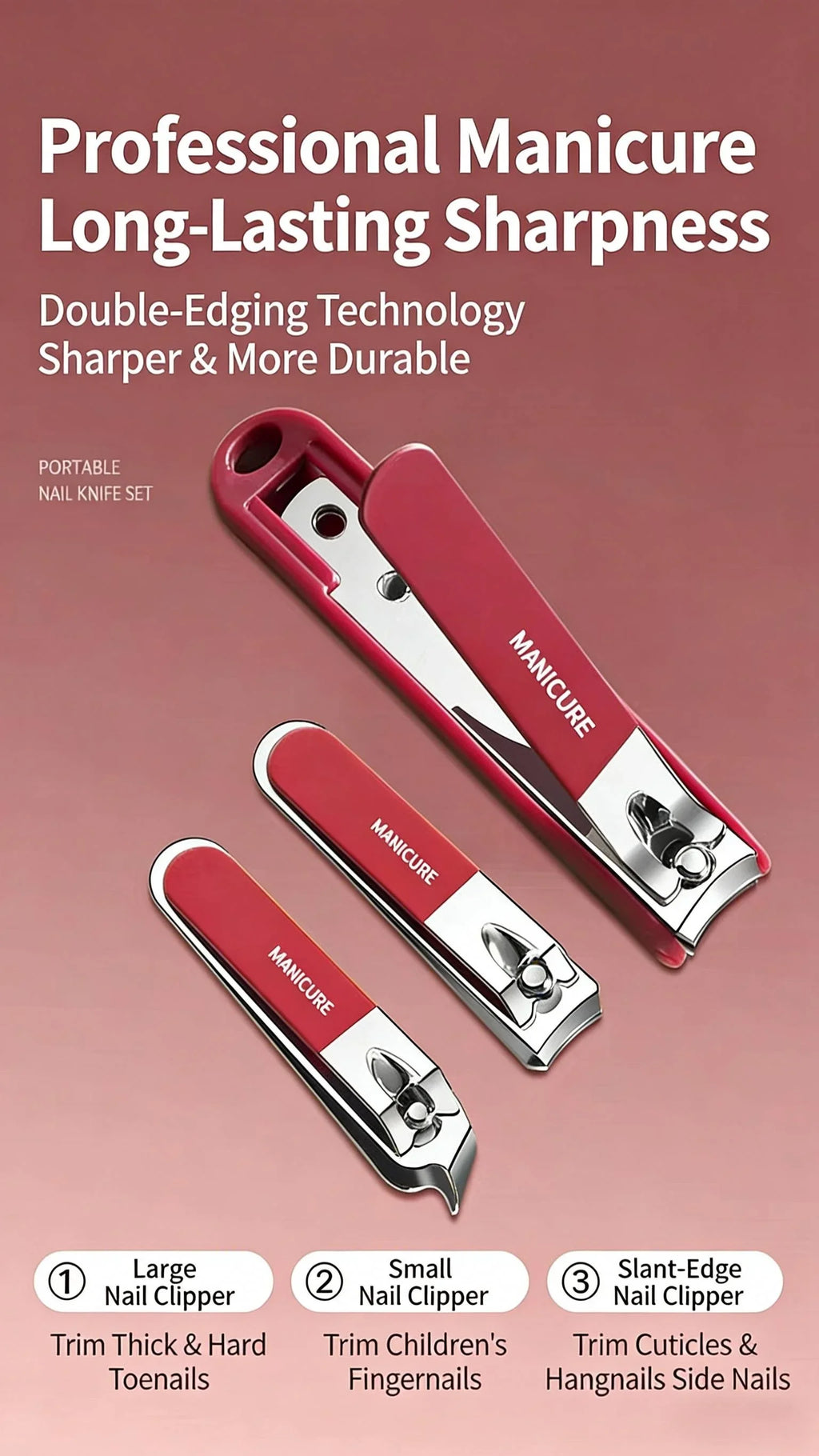 Stainless Steel Professional Nail Care Kit Includes Nail Clippers Manicure Tools Portable Storage Box Ideal for Home Travel Use