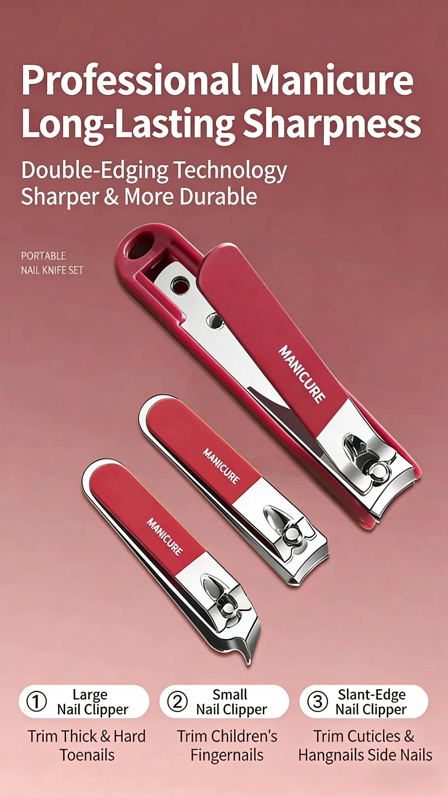 Stainless Steel Professional Nail Care Kit Includes Nail Clippers Manicure Tools Portable Storage Box Ideal for Home Travel Use