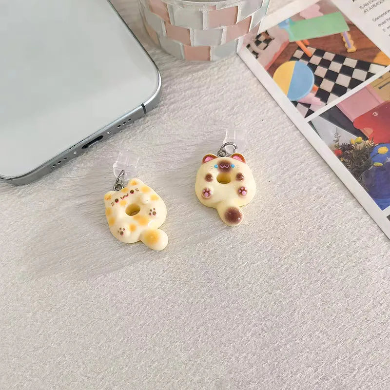 Cute Cat Cartoon Phone Dust Plug Pendant Accessory Decoration for IPhone Type-c Android Kitten Charging Port Phone Accessories