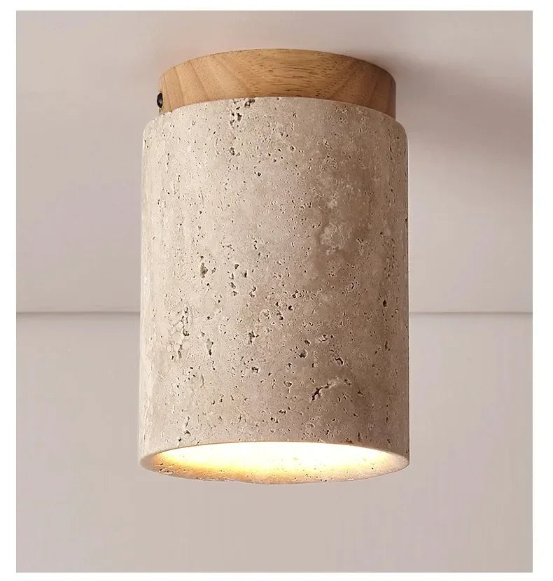 Modern Stone Travertine Ceiling Lamp Bedroom Corridor Flush Mounted Foyer Hallway Staircase Indoor Lighting Fixture Decoration