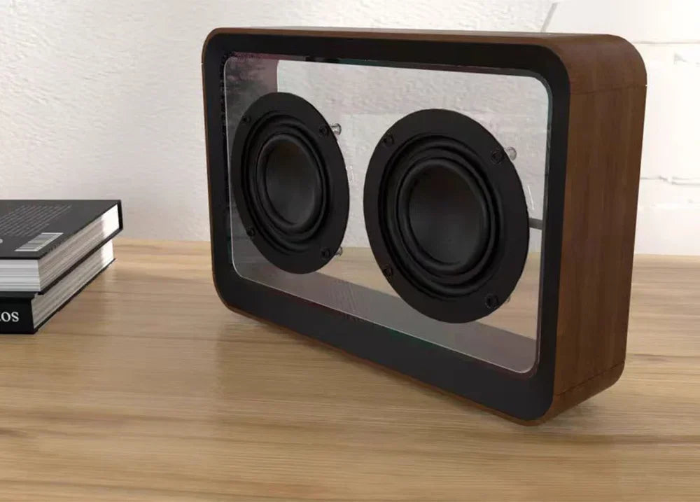 Creative Transparent Bluetooth Speaker with Dual Horn Clear Sound Quality Desktop Decoration Home Mini Audio Reading Light