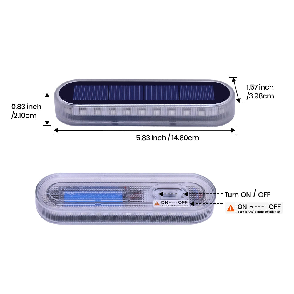 Outdoor Solar Deck Light Waterproof IP68 Stair Lamp with 30 LEDs for Railing Fence Yard Exterior Decorative Lighting