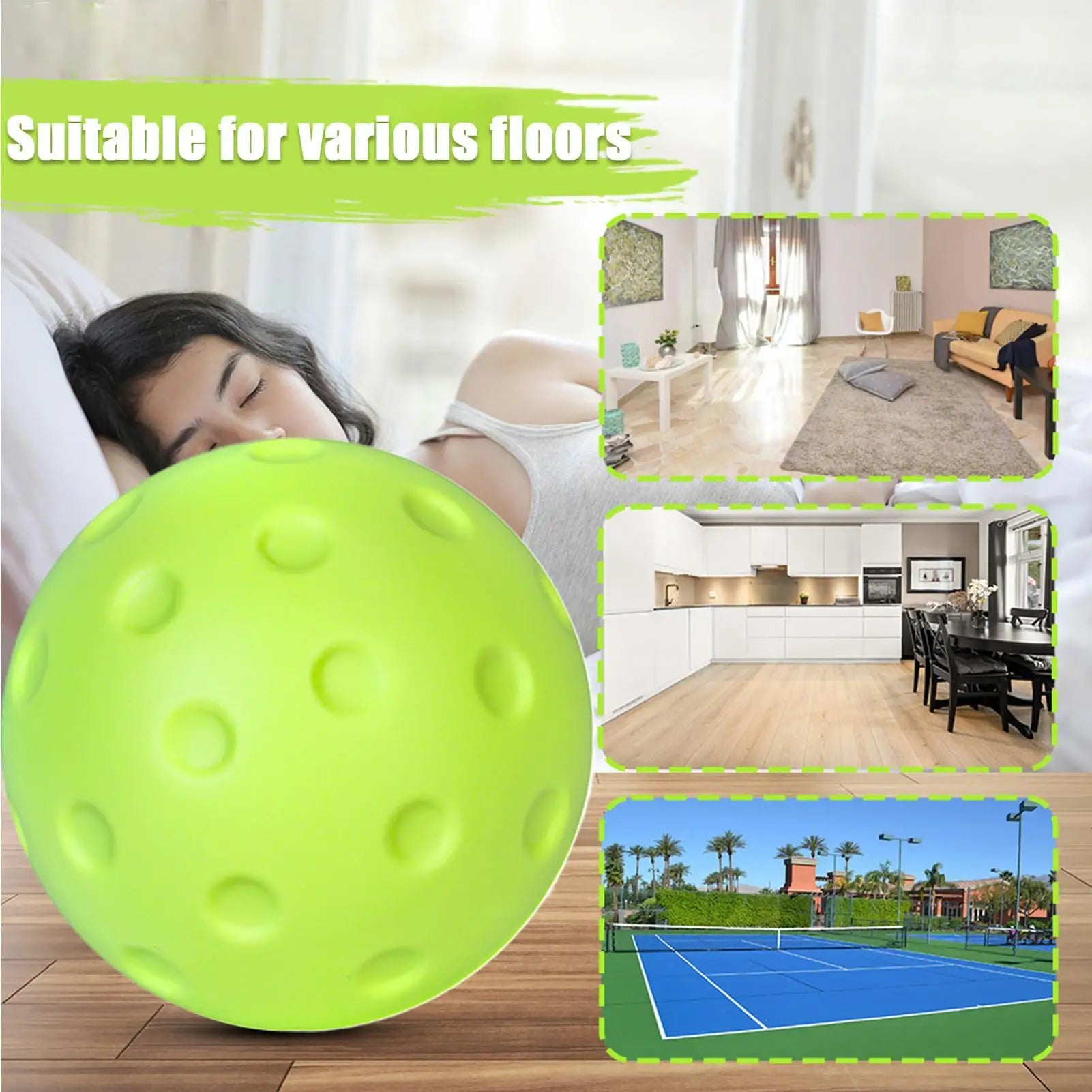 Low-noise Pickleball Soft PU Foam Silent Pickleball Noise-free Practice Ball Pickleball Training Silent Ball for Indoor Noiseles