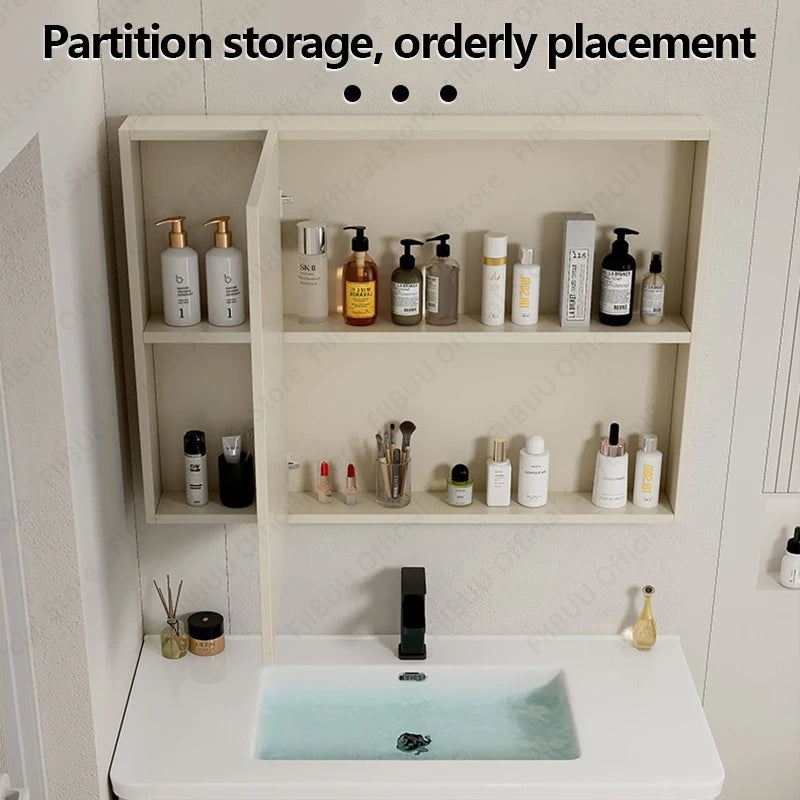Modern Bathroom Vanity Wall Mounted Bathroom Storage Cabinet, High-Definition Mirror Integrated Bathroom Furniture Accessories