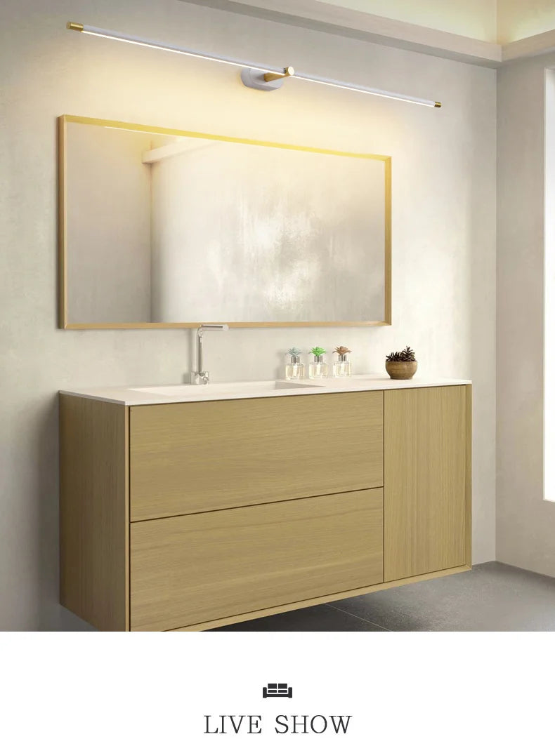 Modern Led Mirror lights lamp for mirror bathroom wall lamp sconce Length680/980mm White/Black/Gold Color Finished