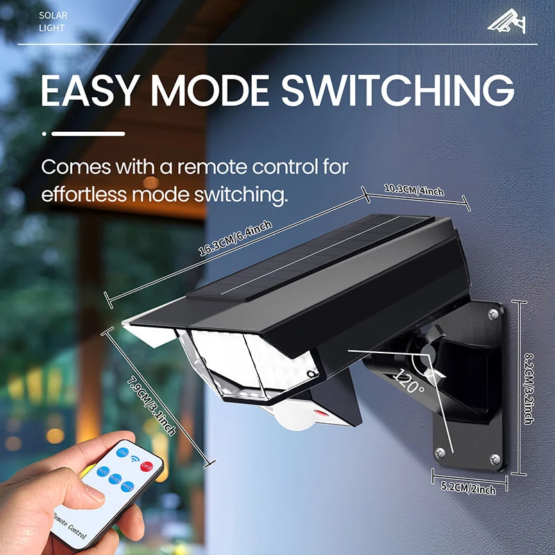 Motion Sensor Outdoor Lights Solar Security Lamp LED Solar Monitoring Design Surveillance-Style Outdoor Lamp for Garden Yard