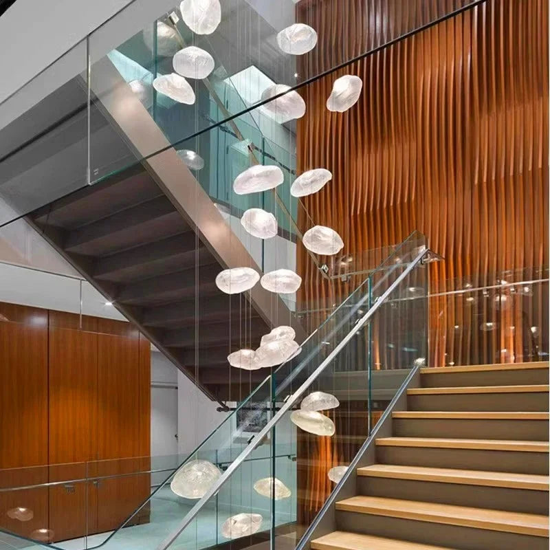 Modern Light Luxury Home Decoration LED Chandelier Staircase Light Living Room Chandelier Indoor Lighting