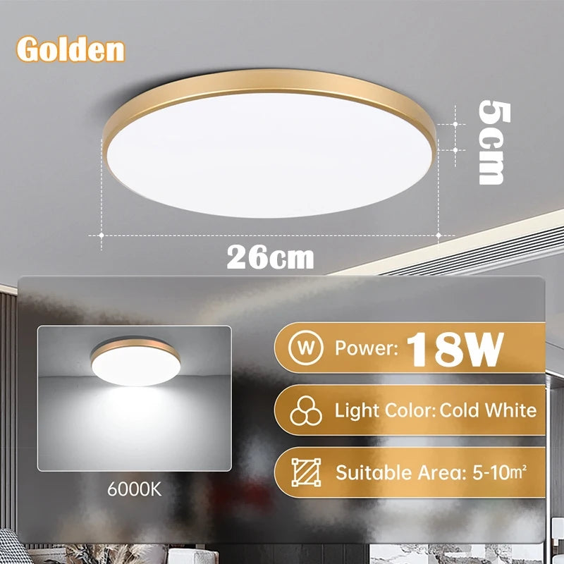 Modern Ceiling Lamp 220V Dustproof Led  Ultra-thin Ceiling Chandelier for Indoor Living Room Bedroom Decorative Ceiling Light