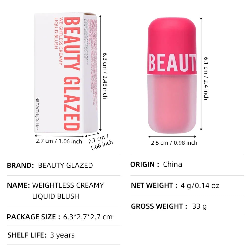 BEAUTY GLAZED 5 Colors Blush Serum Long Lasting Waterproof Natural Cheek Tint Blusher Matte Cream On Face Make Up Cosmetics
