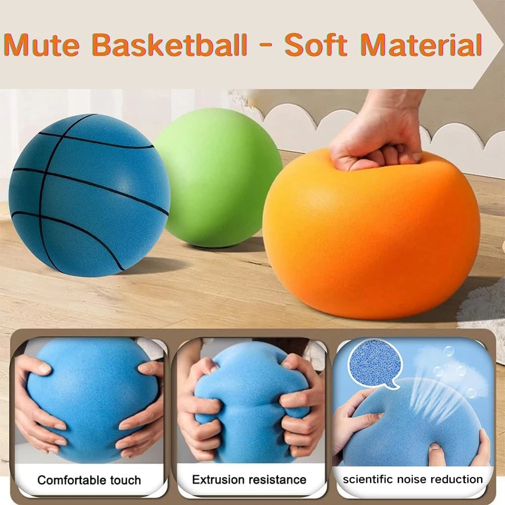 Indoor Silent Basketball with Non Slip Train Mat Foam Basketball Quiet Dribbling Indoor Training for Children No Noises At Home