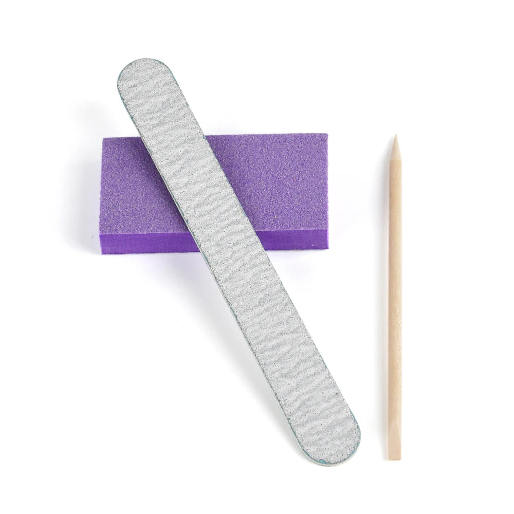 100 Sets Natural Nail Kits Disposable Manicure Kit  Salon Professional Pedicure Pedicura Nail File Set
