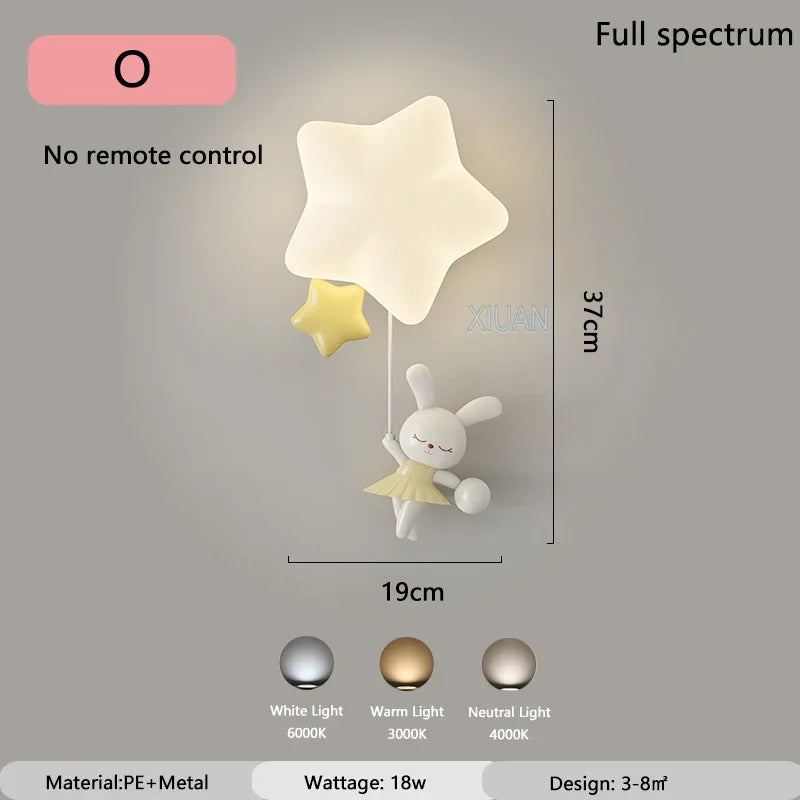 Modern Cute Cartoon LED Wall Lamps Art Creative Animals Balloons Lights for Chidren's Bedroom Living Room Home Decor Chandeliers