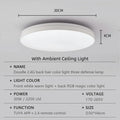 Smart Tuya RGB Ceiling Light with Backlight Bluetooth APP Remote Control Dimming Living Room Bedroom Home Decor Led Ceiling Lamp