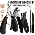 1/5Pcs Nail Care Kit for Ingrown & Thick Toenails - Heavy-Duty Clippers Set with Nail File, Cuticle Nippers, and Grooming Tools
