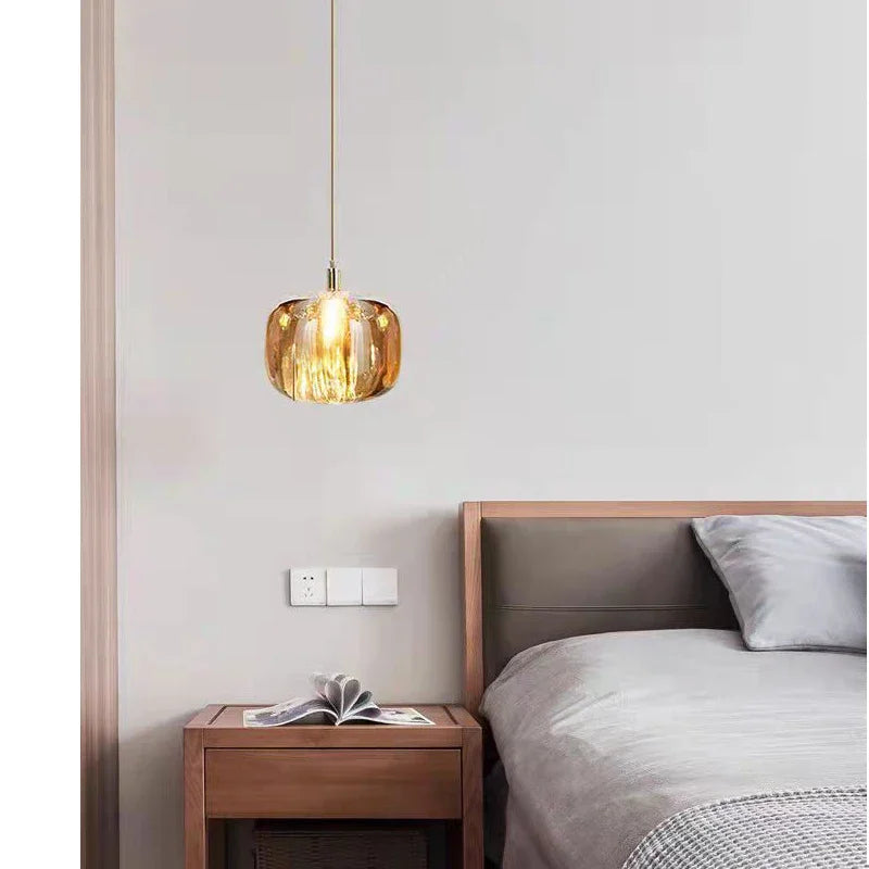 Luxury Led Staircase Chandelier Modern Home Decor Indoor Lighting Fixture Creative Amber/Smoky Grey/Clear Crystal Hanging Lamp