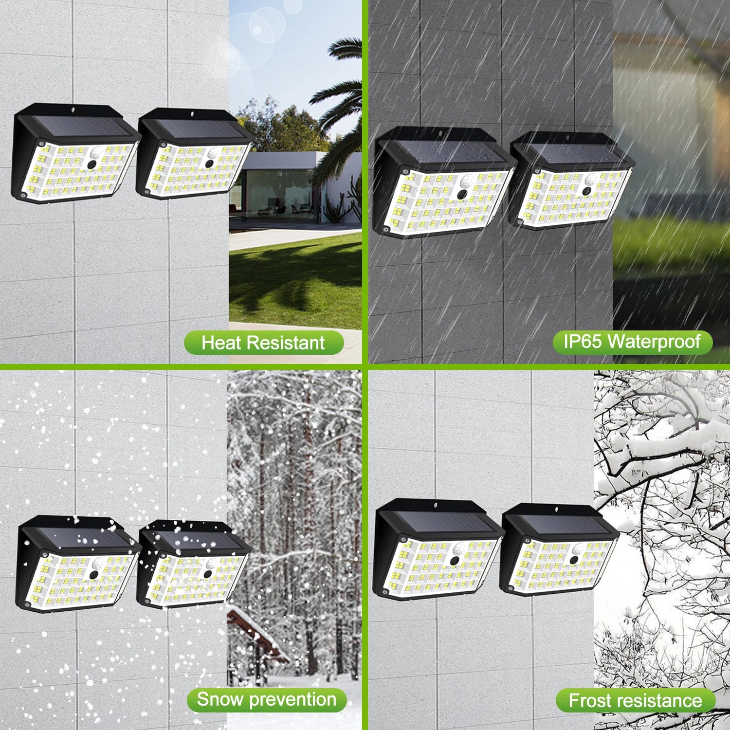 Solar Lights Outdoor Motion Sensor Solar Security Lights IP65 Waterproof with 3 Lighting Modes  Powered Wall Lights Outside
