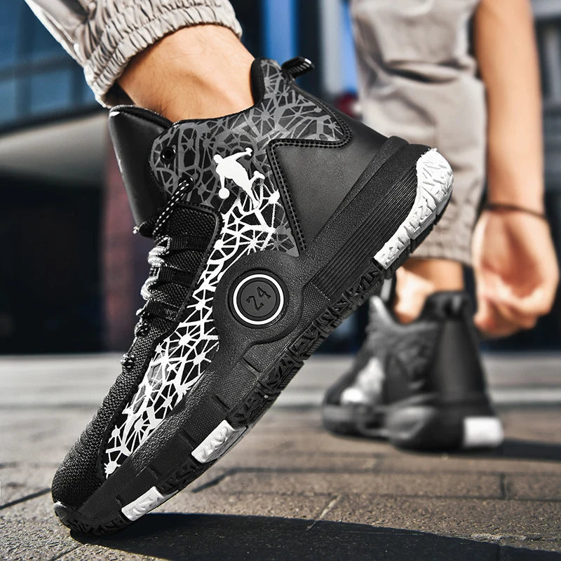 Basketball Shoes Men Field Training Non-slip High-top Luxyry Design Mesh Breathable Sneakers Pro Original Kids Basketball Boots