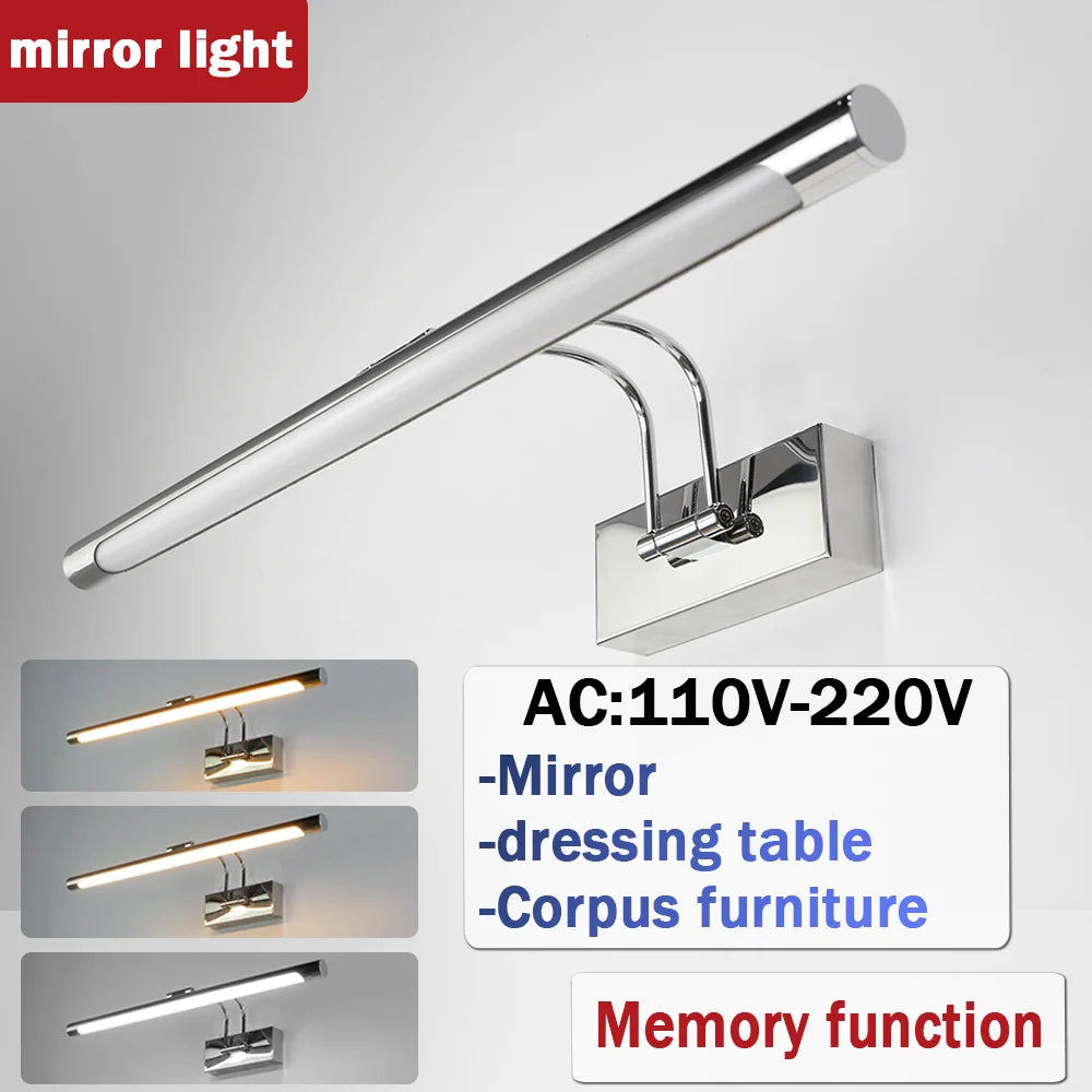 LED Mirror Light vanity Lamp 110-220V 3 Colors Wall Light Mural Spotlights Suitable For Dressing Table