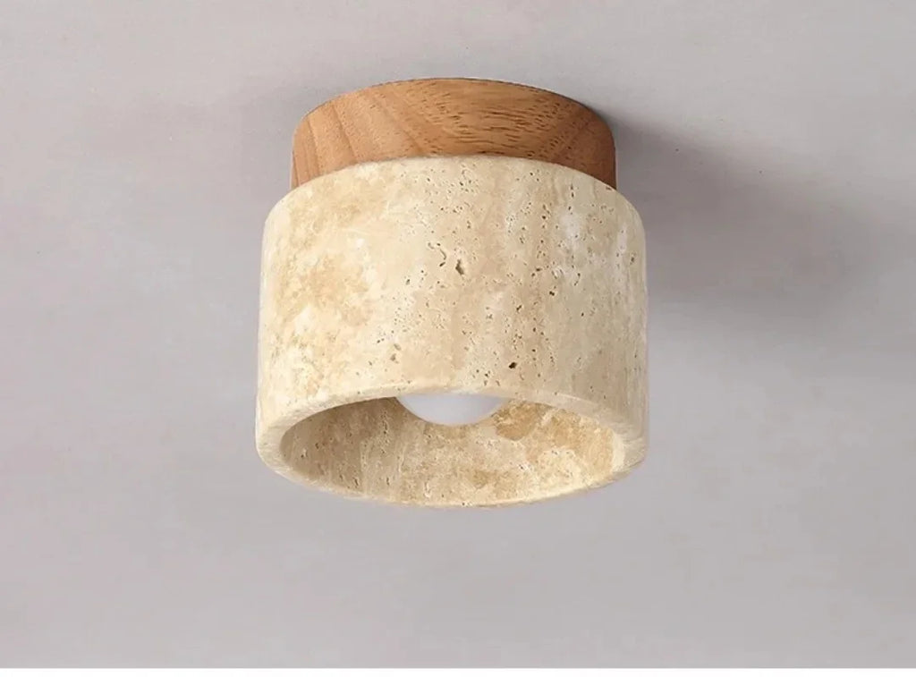Modern Stone Travertine Ceiling Lamp Bedroom Corridor Flush Mounted Foyer Hallway Staircase Indoor Lighting Fixture Decoration