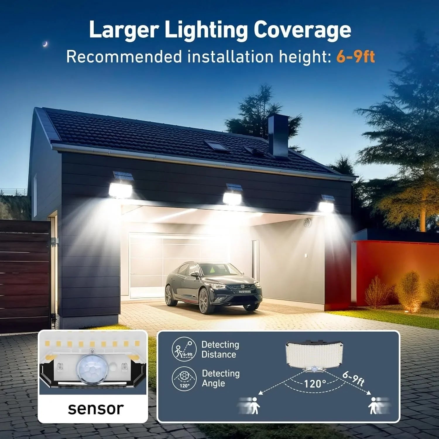 LED Solar Security Lights Motion Sensor Outdoor 234LED Flood Light IP65 Waterproof Wall Lamp Solar 3 Mode for Garden Garage