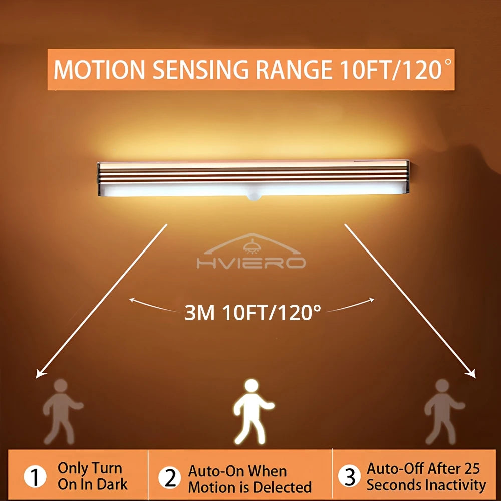 Motion Sensor Night Lights Wireless LED Lamp USB Rechargeable Magnetic For Wardrobe Room Closet Kitchen Aisle lighting Detector