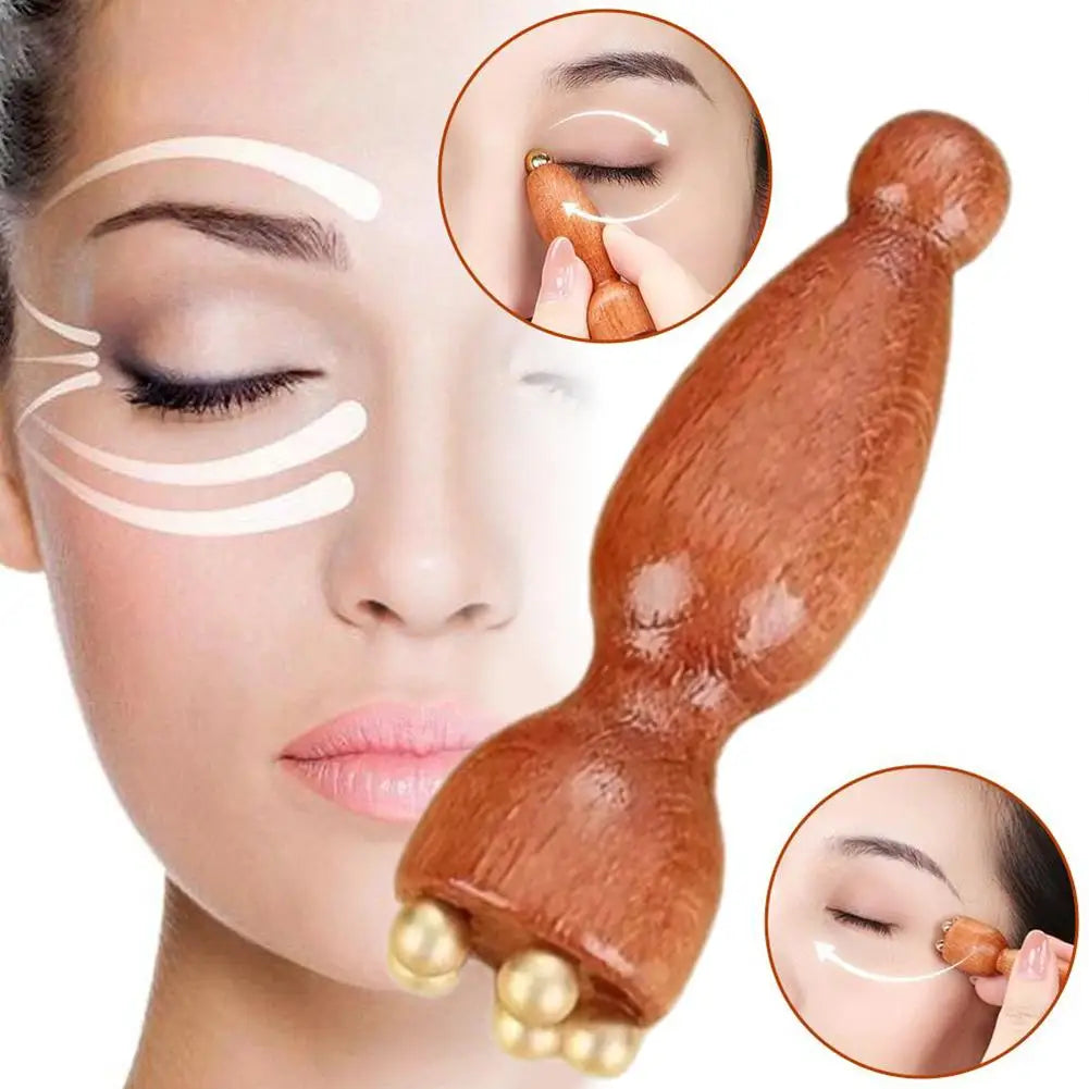 Facial massager tool Lotus Seedpod Shape Massager Sandalwood Face Eye Massage Tools Gua Sha Face Skin Care Massage Sticks